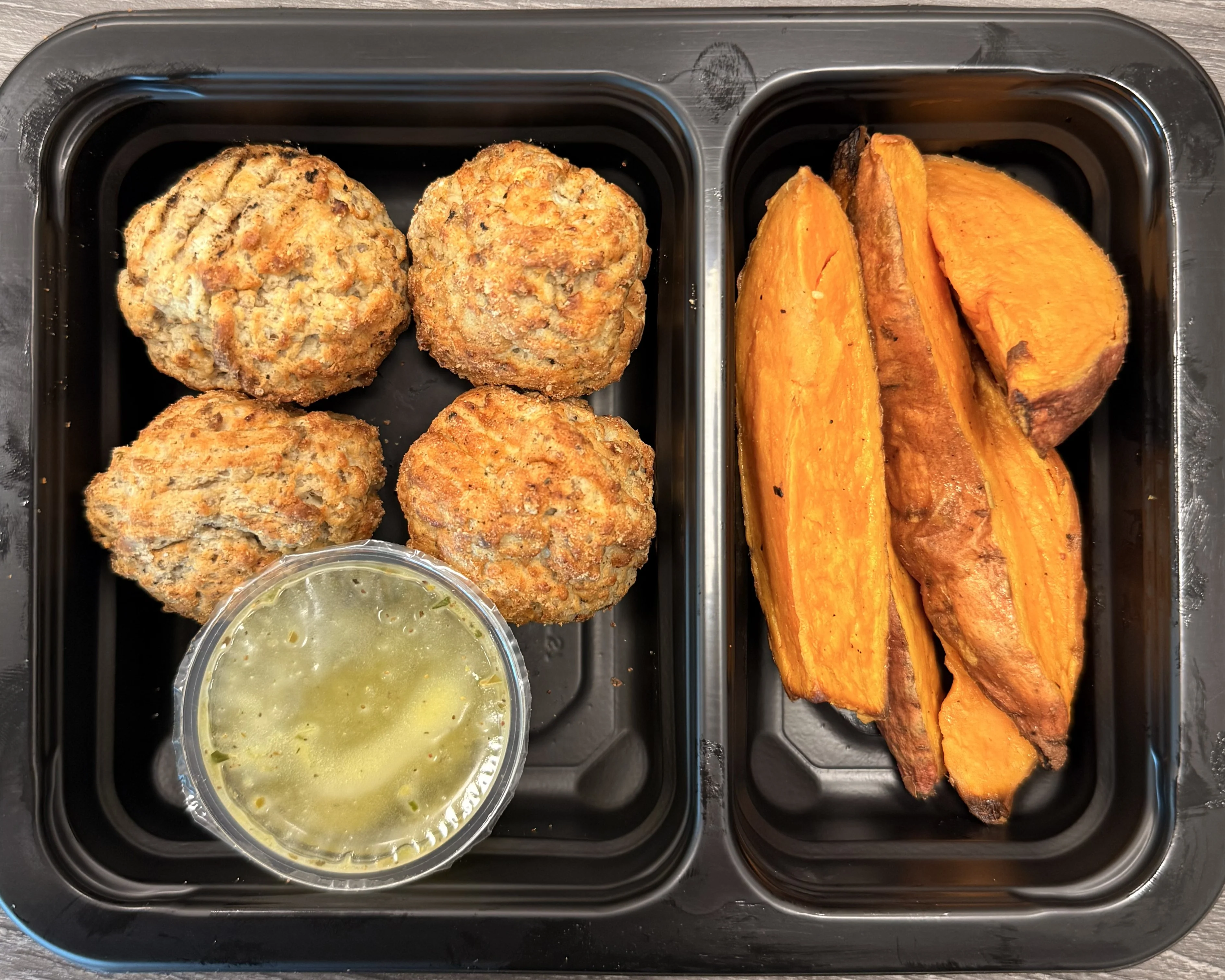 16 - Paleo Chimichurri Beef Meatballs with Roasted Sweet Potato Wedges - Image 4