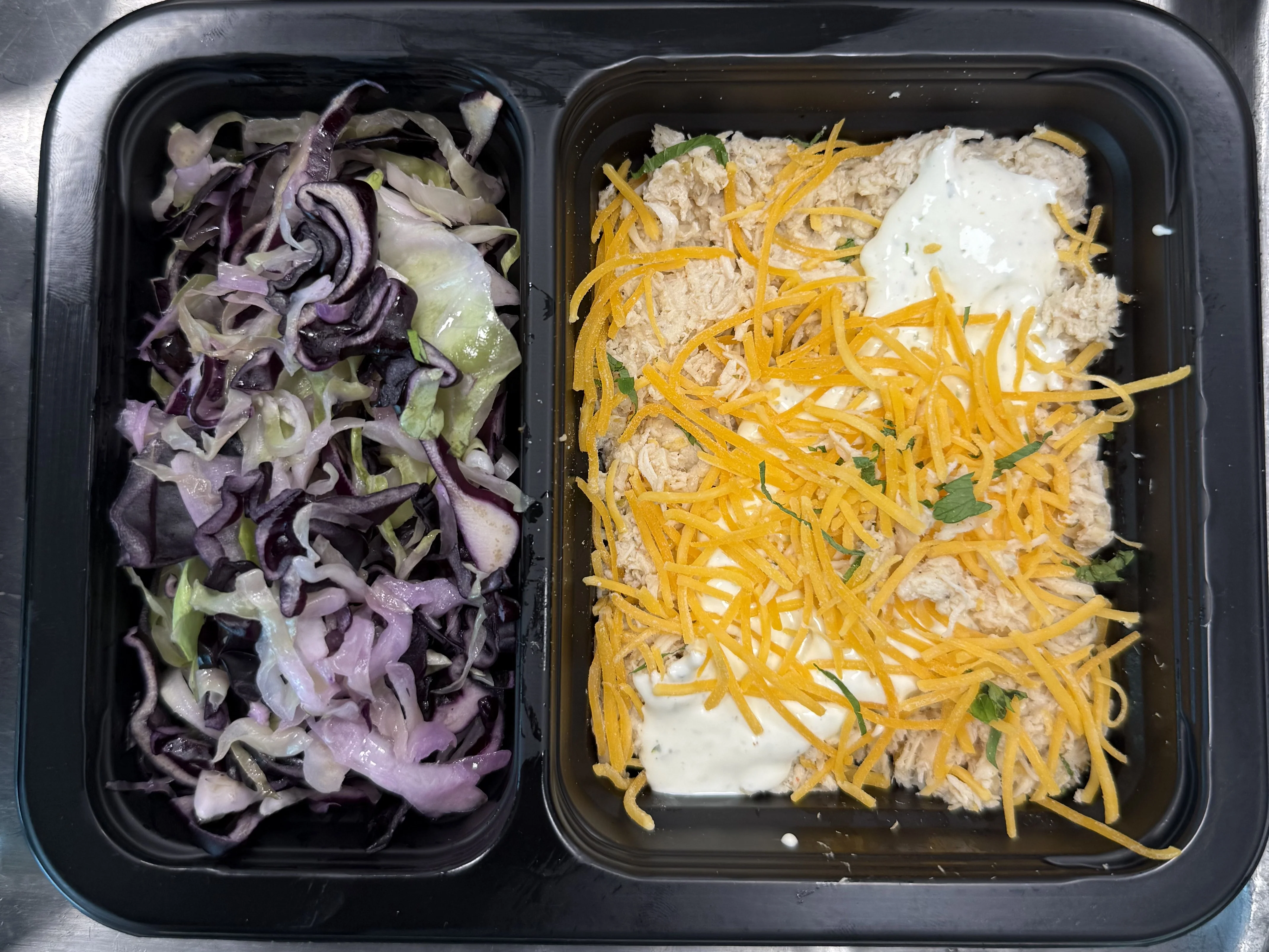 25 - Keto Cheesy Pulled Chicken with Cilantro Garlic Cream Sauce and Crisp Cabbage (GF) - Image 3