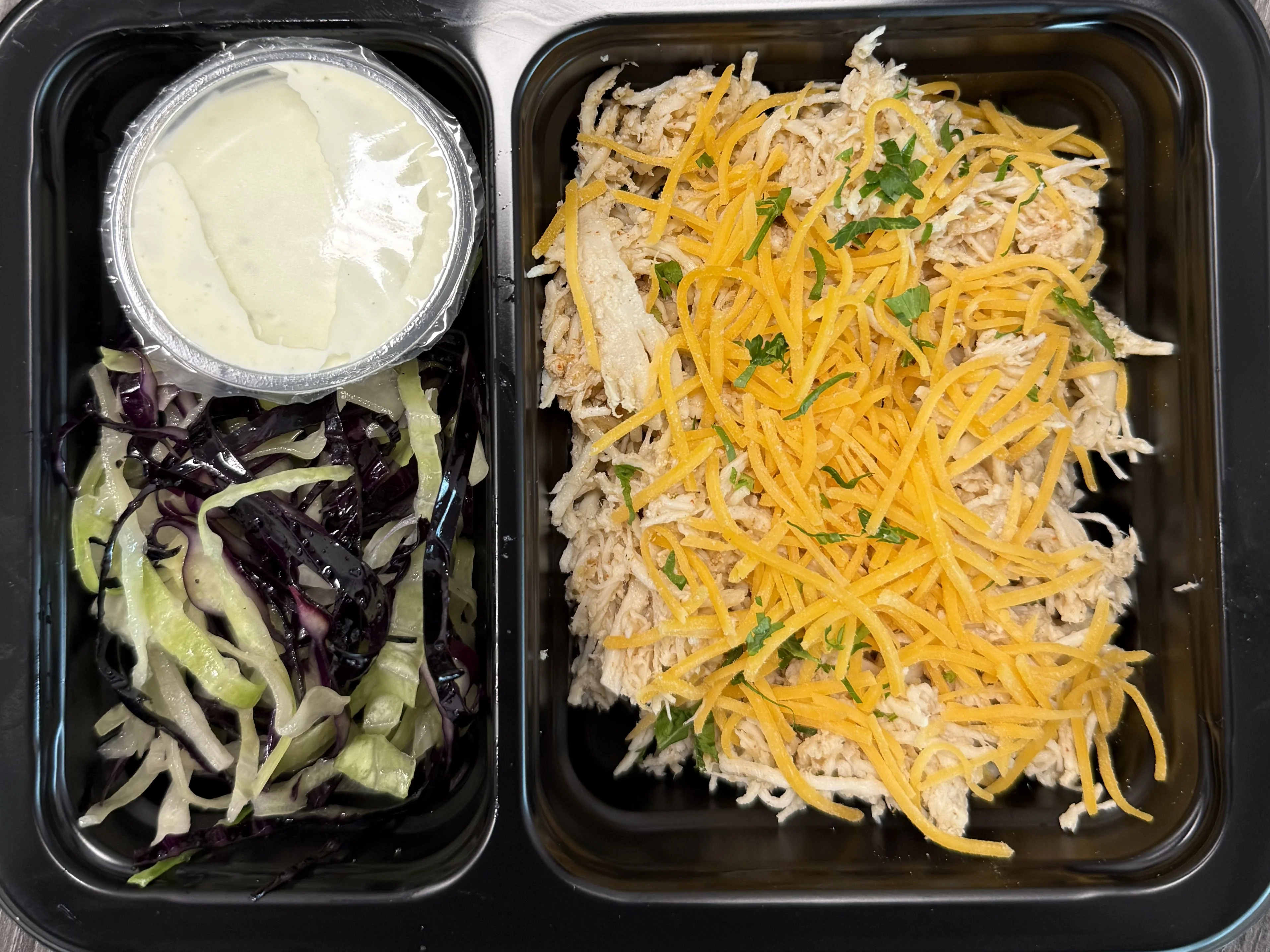 25 - Keto Cheesy Pulled Chicken with Cilantro Garlic Cream Sauce and Crisp Cabbage (GF) - Image 4